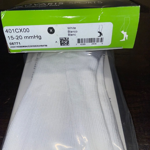 New Sigvaris Sports Athletic Recovery White Compression Socks XL 08771 - Picture 5 of 6